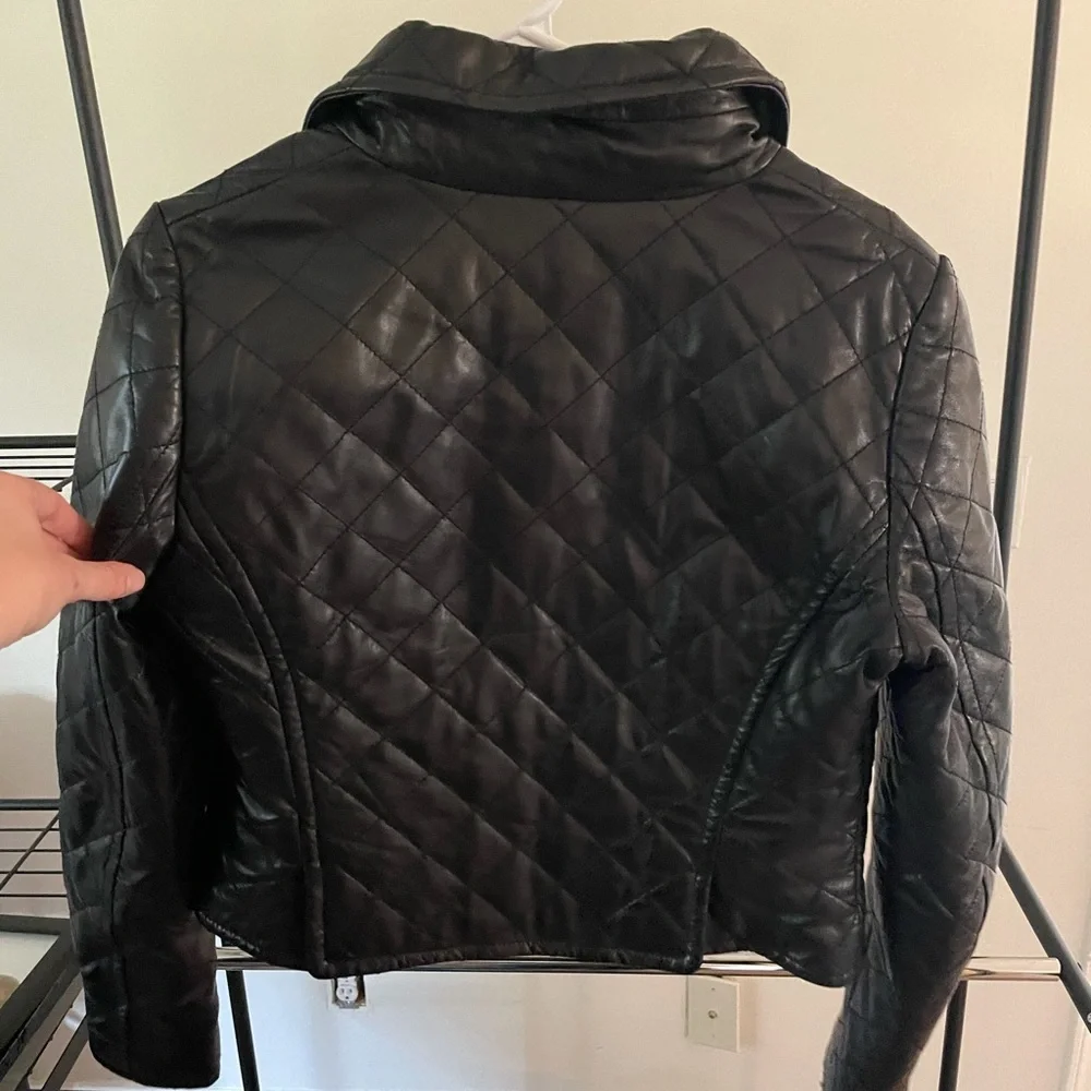 Aqua leather jacket - size 10 - Picture 4 of 6